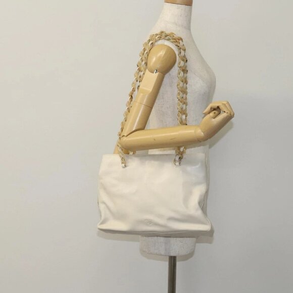 PRADA Shoulder Bag Leather White Auth - Picture 1 of 16